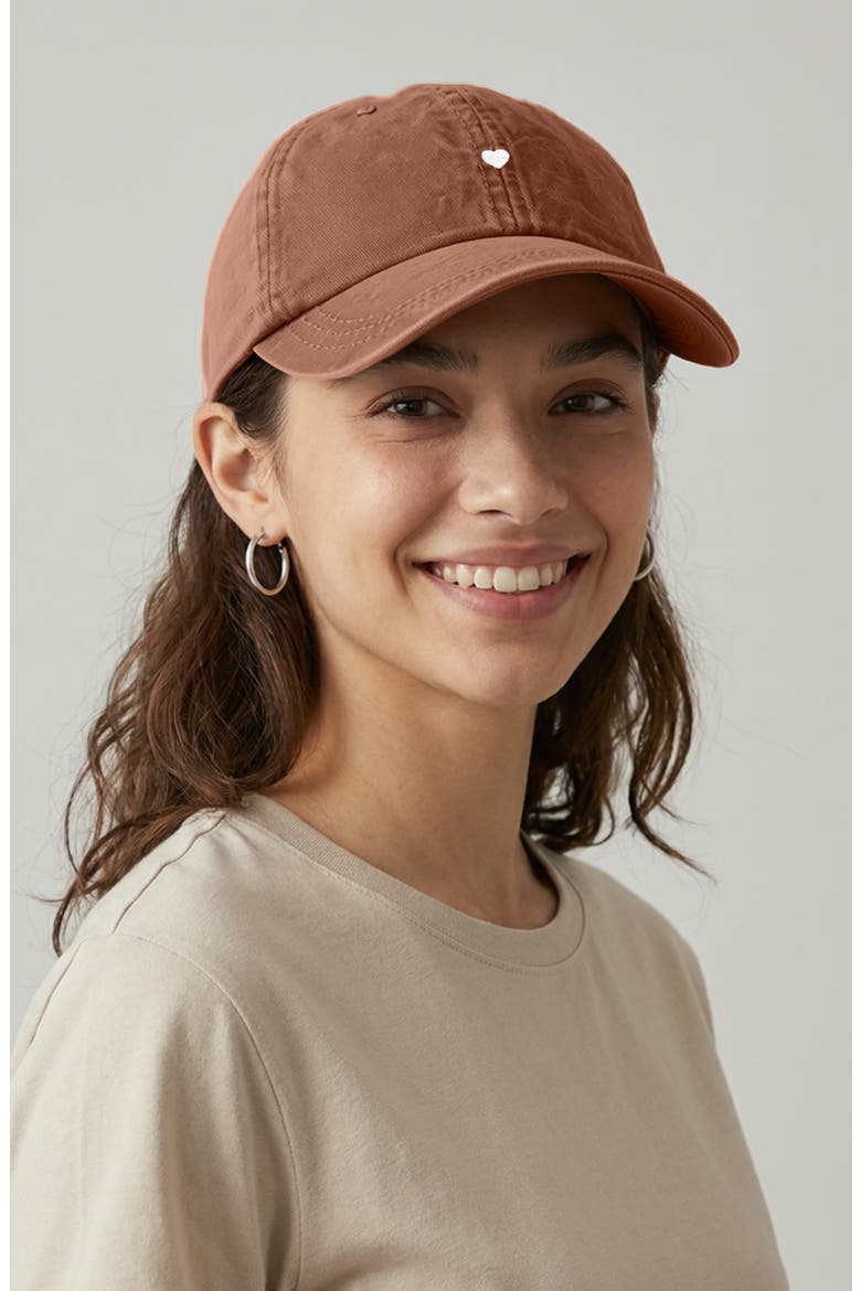 Lil Heart Dad Cap, Alternate, color, Washed Orange