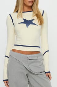 Princess Polly Starshot Long Sleeve Graphic T-Shirt