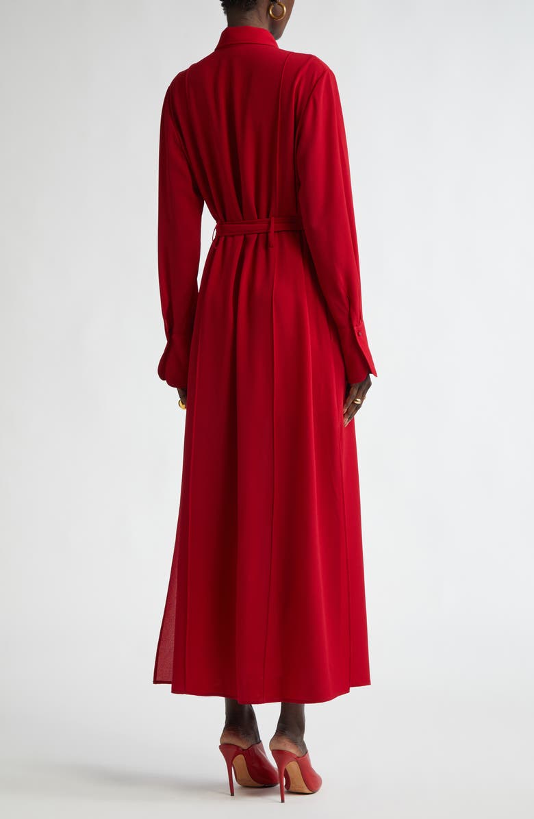 ST. JOHN Pintuck Long Sleeve Stretch Crepe Shirtdress, Alternate, color,