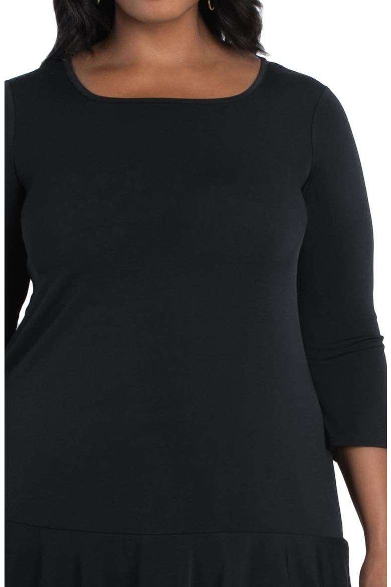 Tiered Ruffle Cocktail Dress, Alternate, color, BLACK NOIR