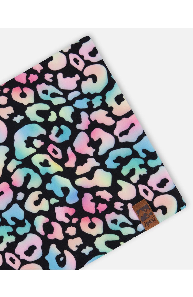 Deux par Deux Stretch Jersey Animal Print Neck Tube, Alternate, color, Black Animal Print