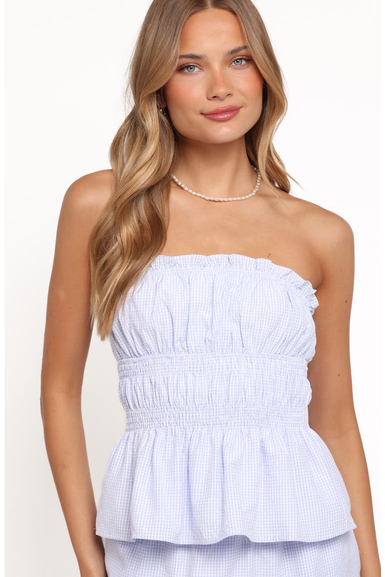Luna Gingham 2-Piece Crop Top & Skirt Set, Alternate, color, BLUE GINGHAM