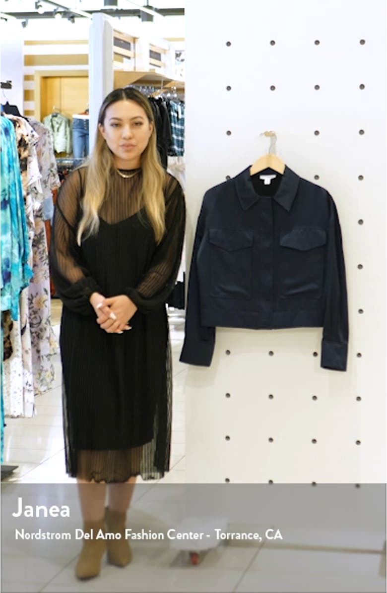 Cropped Satin Utility Jacket, sales video thumbnail