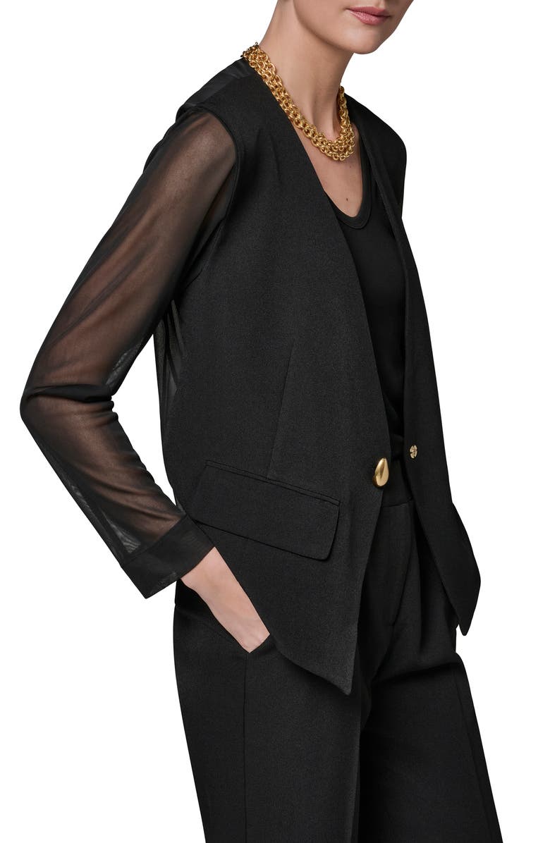 Donna Karan New York Sheer Contrast Jacket, Alternate, color,