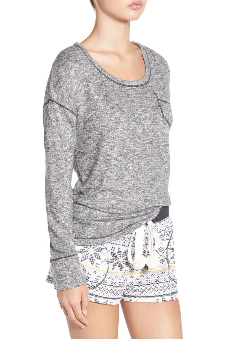 Short Pajamas & Eye Mask, Alternate, color, JUST NUDE FAIRISLE