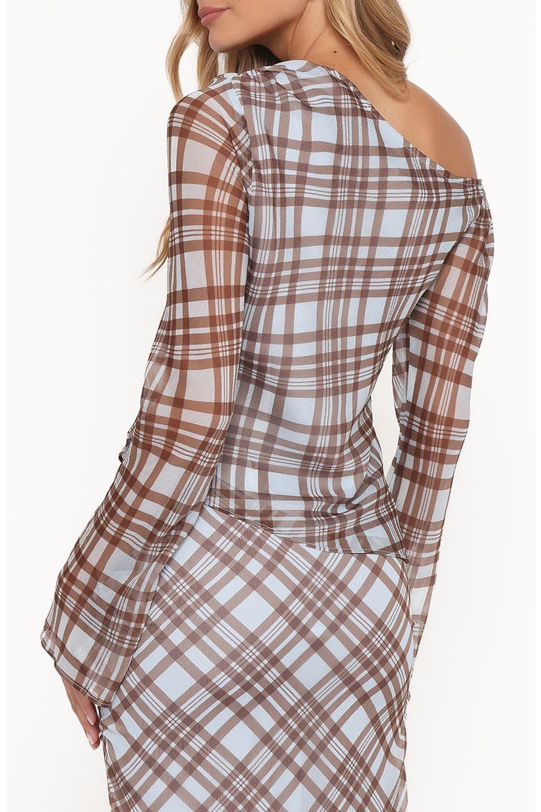 Caitriona Plaid Cowl Neck Top, Alternate, color, BLUE PLAID