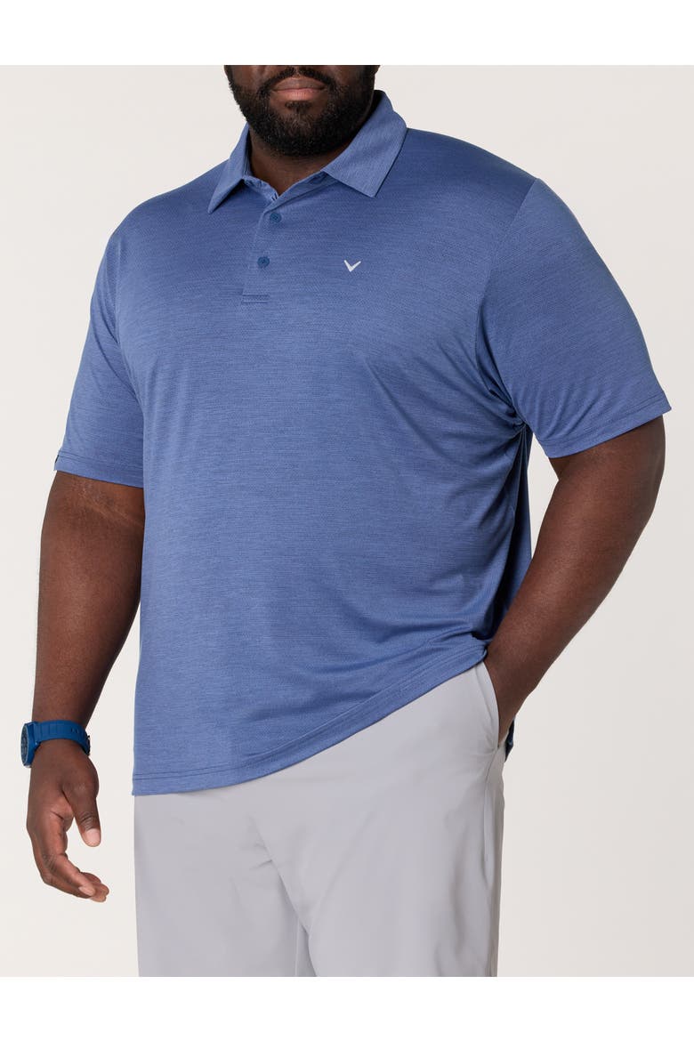 Big & Tall Heathered Jacquard Polo Shirt V2, Main, color, PEACOAT