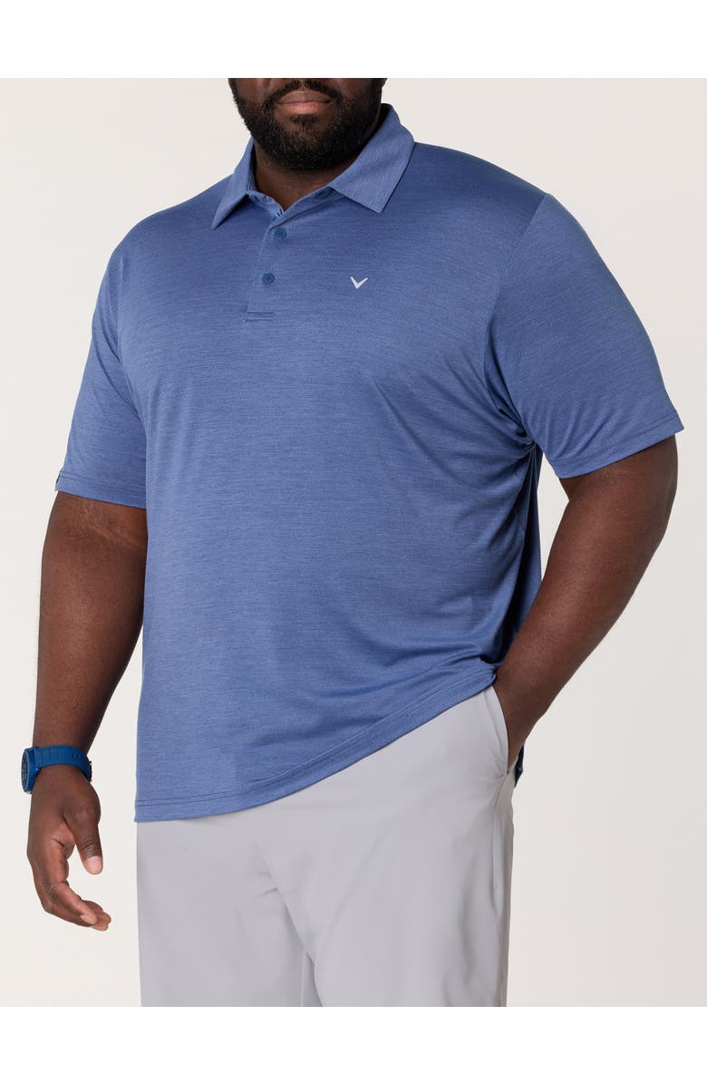 Callaway Big & Tall Heathered Jacquard Polo Shirt V2, Main, color, Peacoat