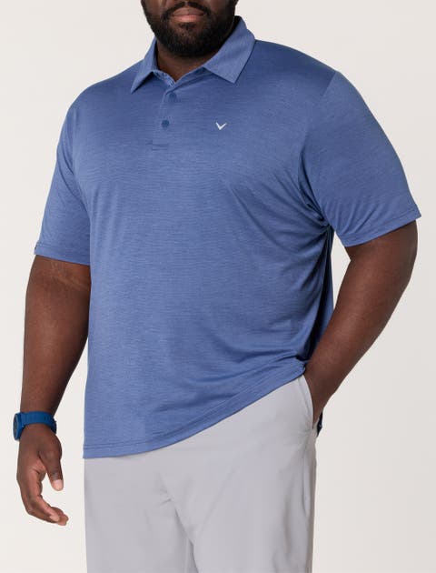 Big & Tall Heathered Jacquard Polo Shirt V2