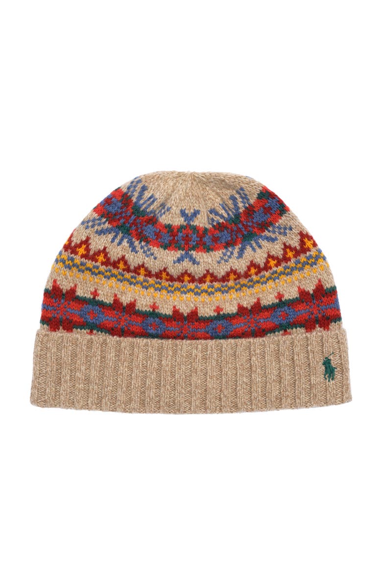 Polo Ralph Lauren Fairisle Beanie, Main, color, Bright Multi