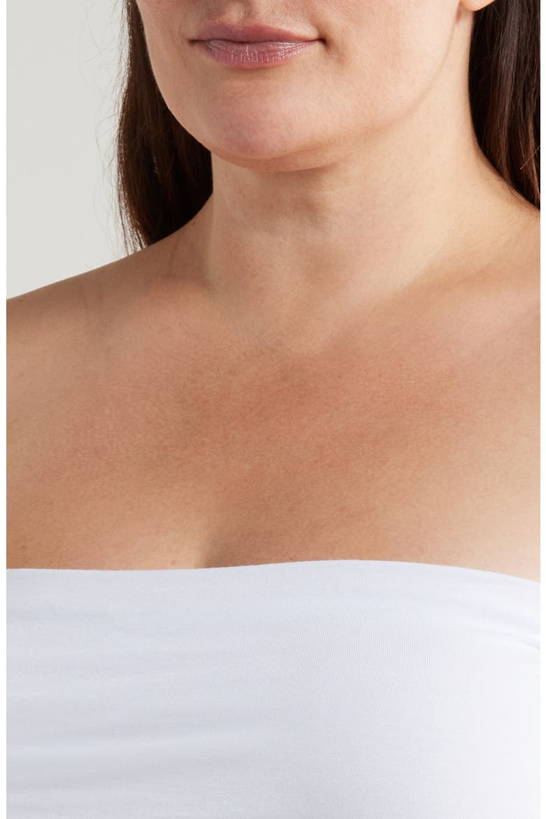 Strapless Jersey Midi Dress, Alternate, color, WHITE