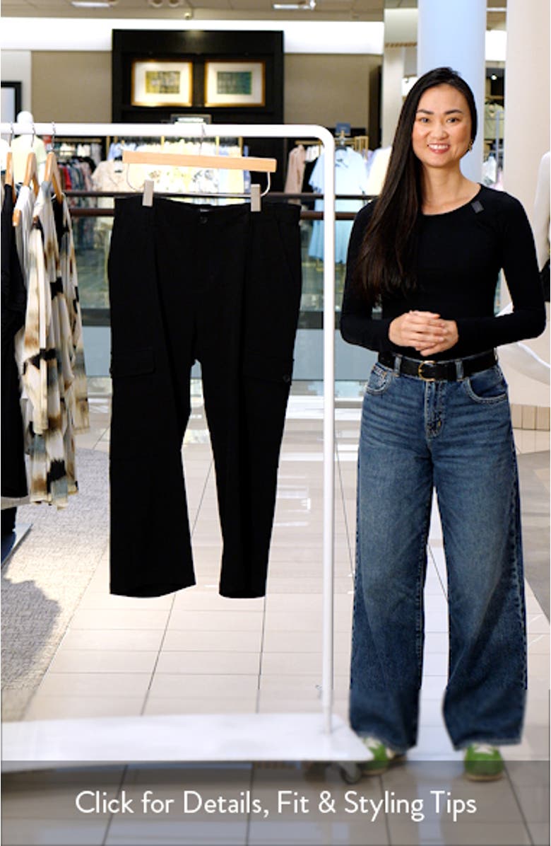 High Waist Crop Straight Leg Cargo Pants, sales video thumbnail