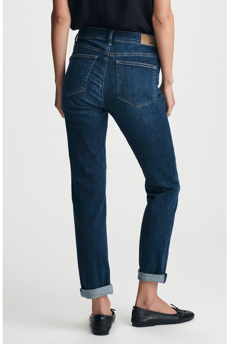 Kathleen Mid Rise Slim Boyfriend Jeans, Alternate, color, DARK BLUE FEATHER BLUE