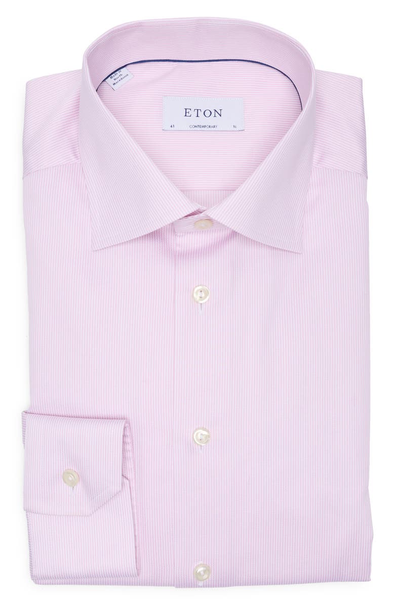 Eton Contemporary Fit Stripe Twill Dress Shirt, Alternate, color,