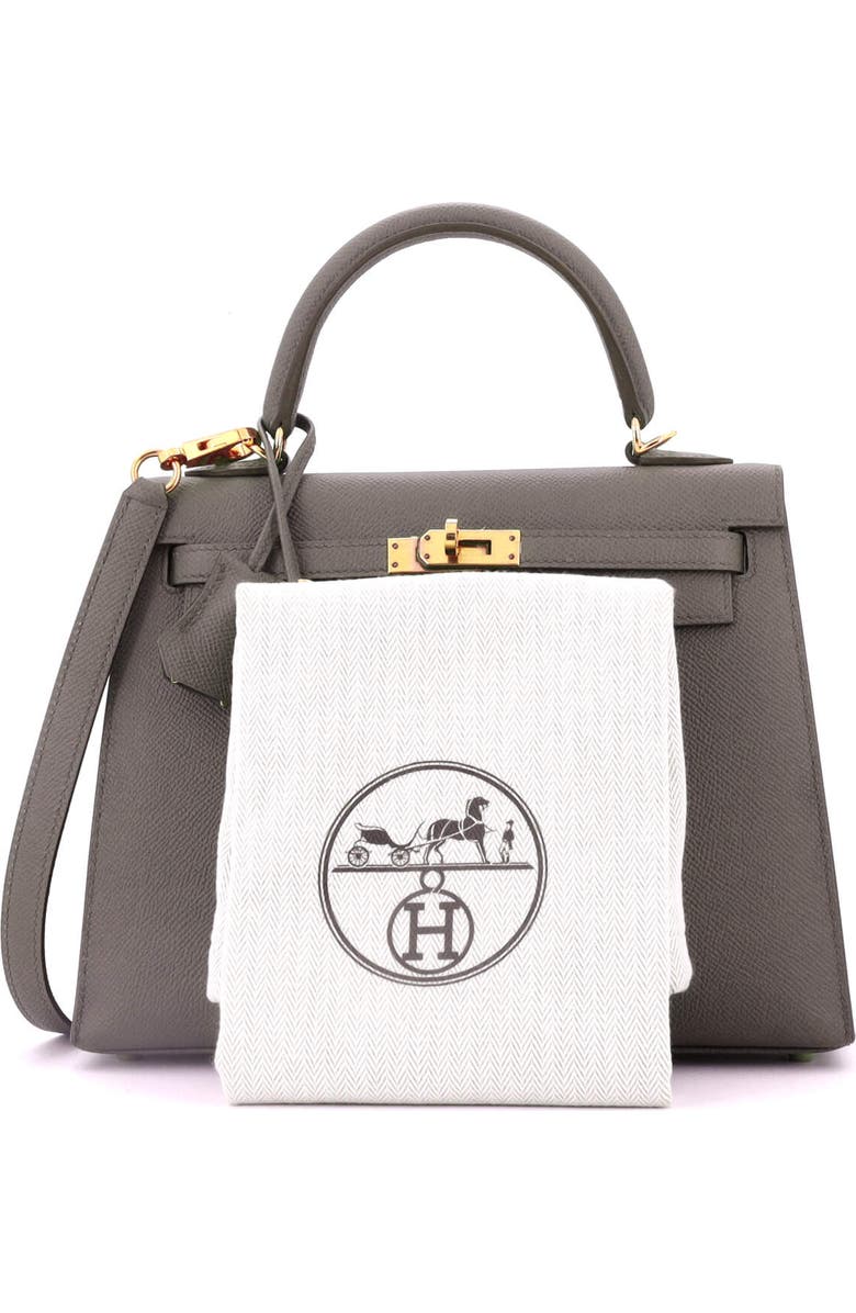 Pre-Owned Hermes Kelly Handbag Grey Epsom with Gold Hardware 25, Alternate, color,