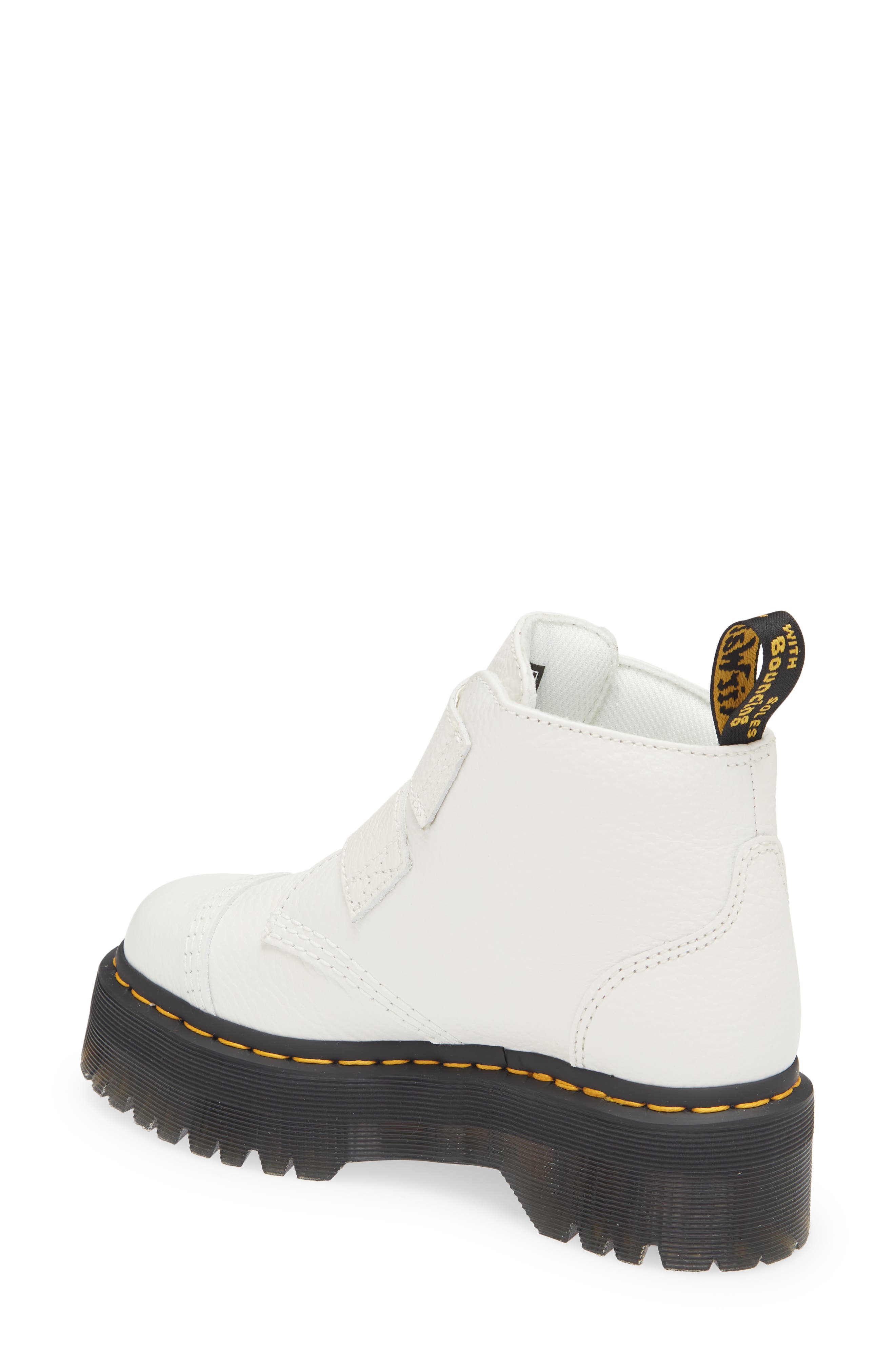 Dr. Martens Devon Flower Platform Bootie, Alternate, color, White