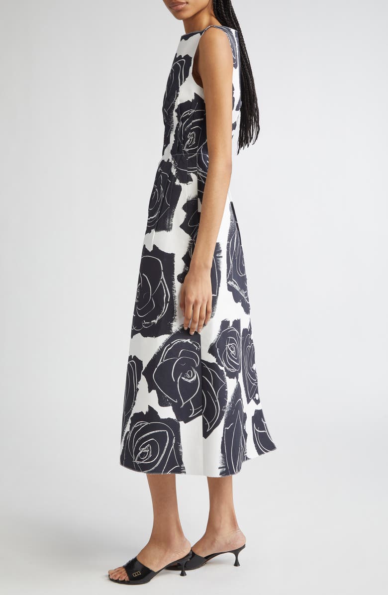 Marni Cybele Print Cotton Poplin A-Line Dress, Alternate, color, Cyw01 Lily White