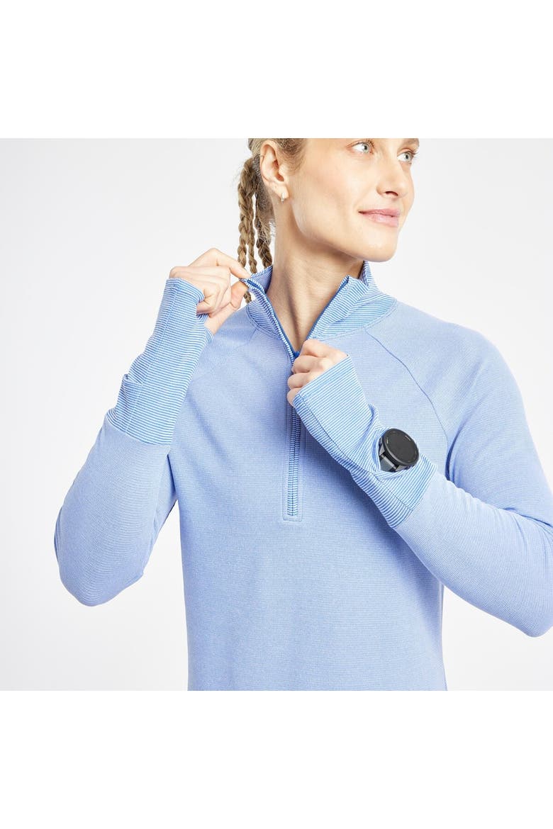 Flyout Wool 1/2-Zip Top - Women's, Alternate, color, Blue Rapids