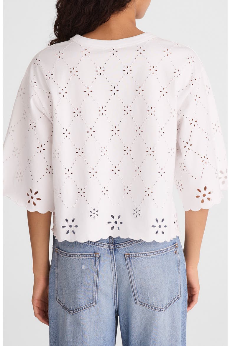 The Embroidered Boxy Crop Tee, Alternate, color, WHITE