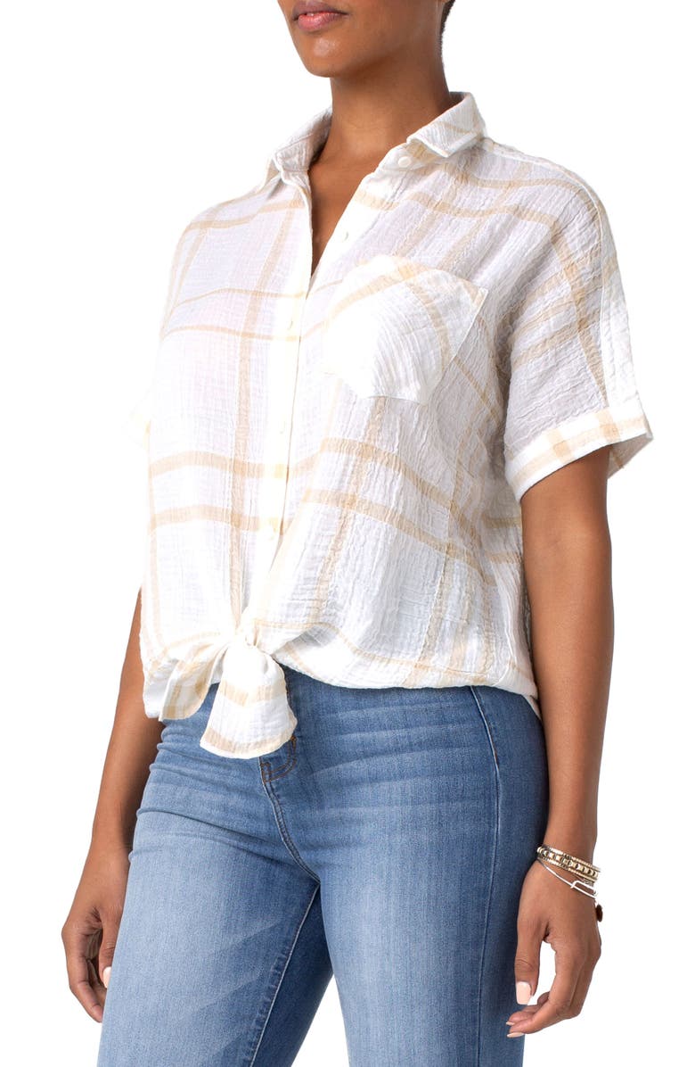 Liverpool Front Tie Dolman Sleeve Shirt, Alternate, color, 