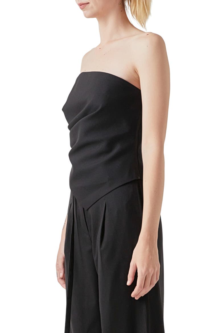Drape Corset Top, Alternate, color, BLACK
