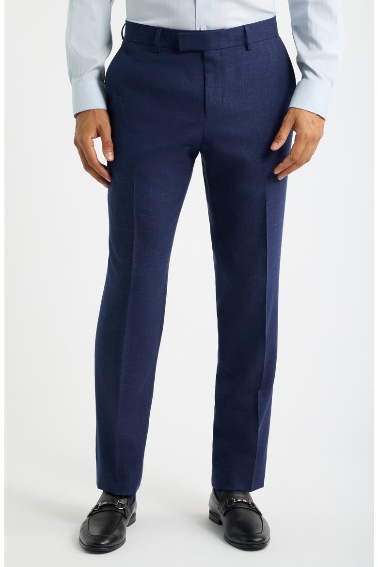 Huge Trim Fit Virgin Wool Suit, Alternate, color, DARK BLUE