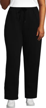 Lands' End Plus Size Serious Sweats High Rise Relaxed Straight Leg Pants - Set Bottom