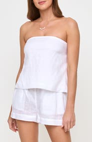 LSPACE Tessa Strapless Linen Cover-Up Top