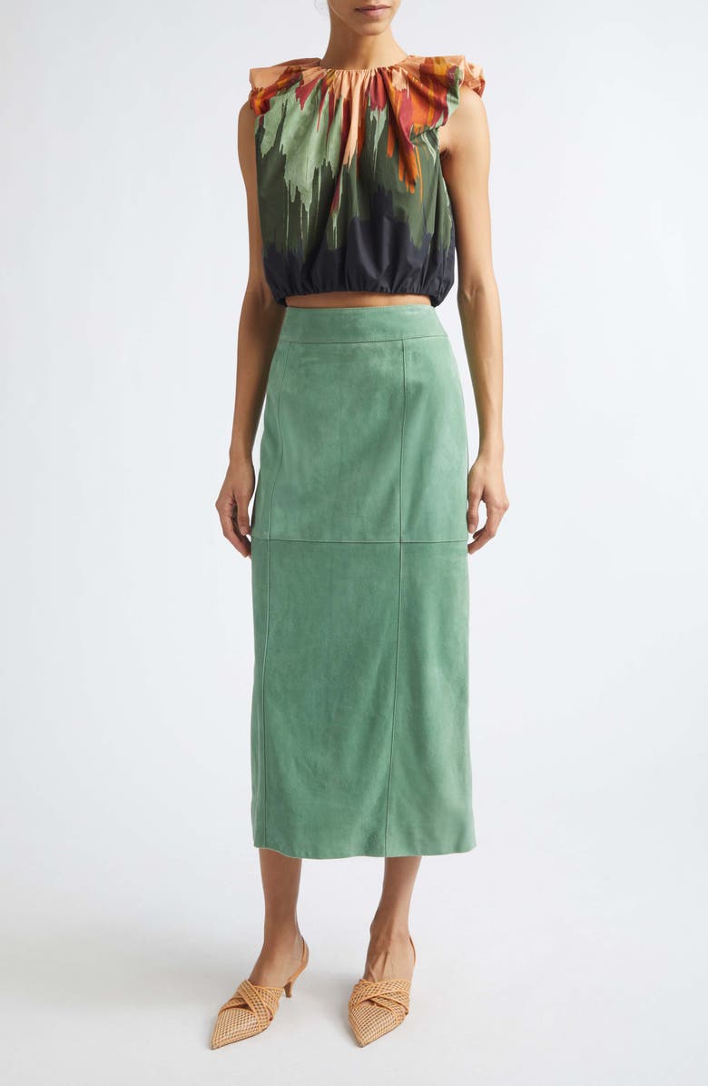 Ulla Johnson Gracie Cotton Crop Top, Alternate, color, Agate