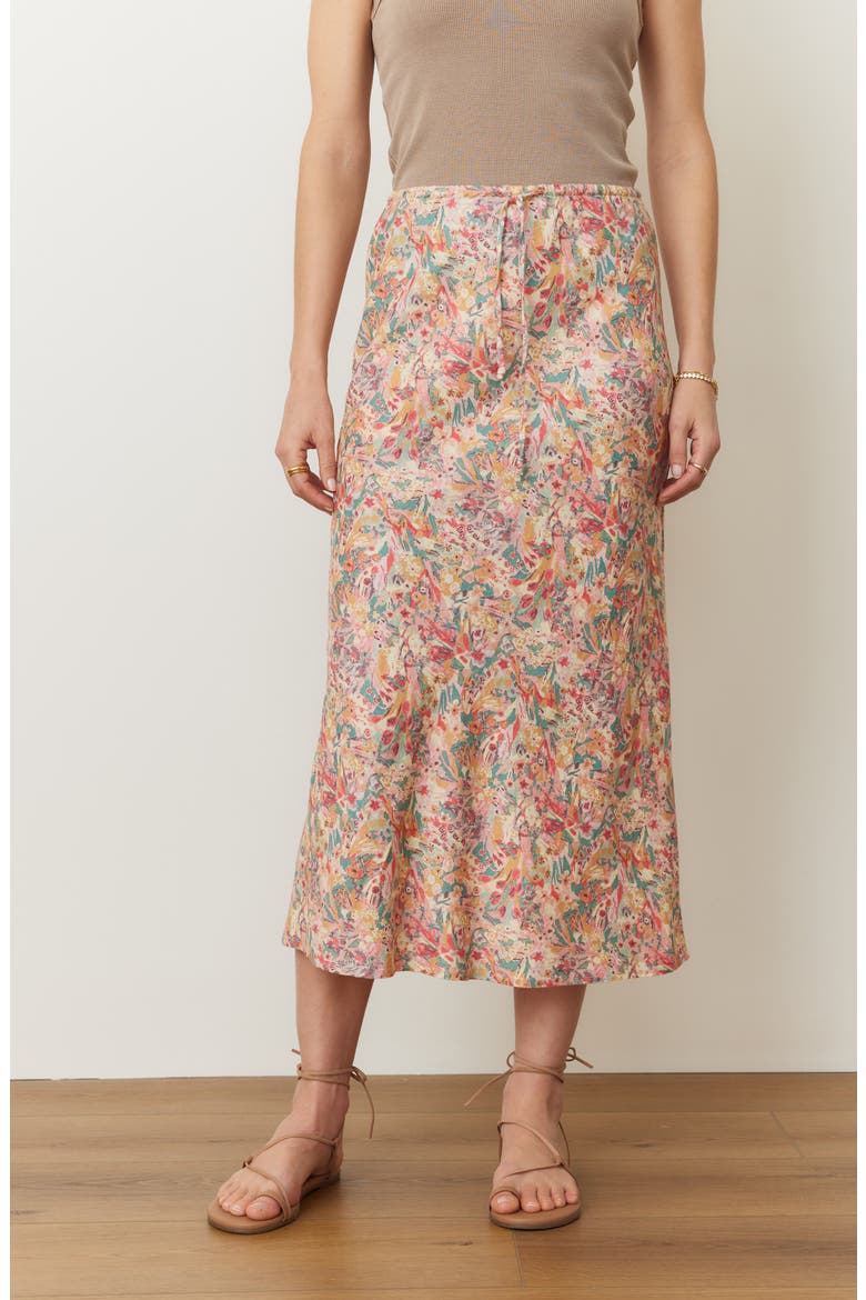 Avery Floral Drawstring Midi Skirt, Alternate, color, SUPERBLOOM