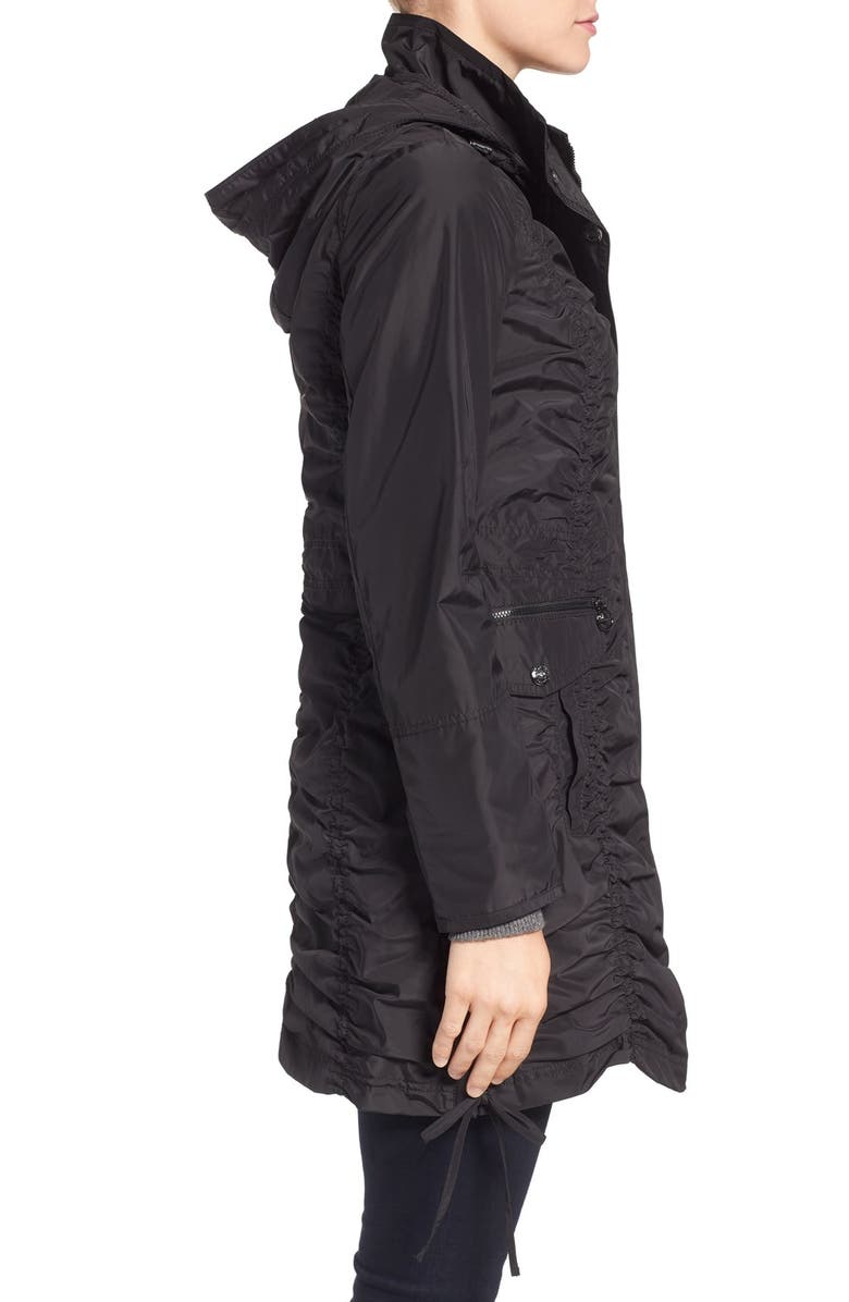 Laundry by Shelli Segal Shirred Raincoat, Alternate, color, 
