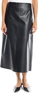 MAX STUDIO Croc-Embossed Faux Leather Pencil Skirt
