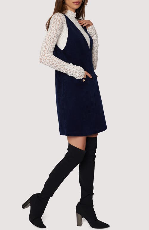 Lost + Wander Twilight Allure Long Sleeve Mixed Media Minidress In Black