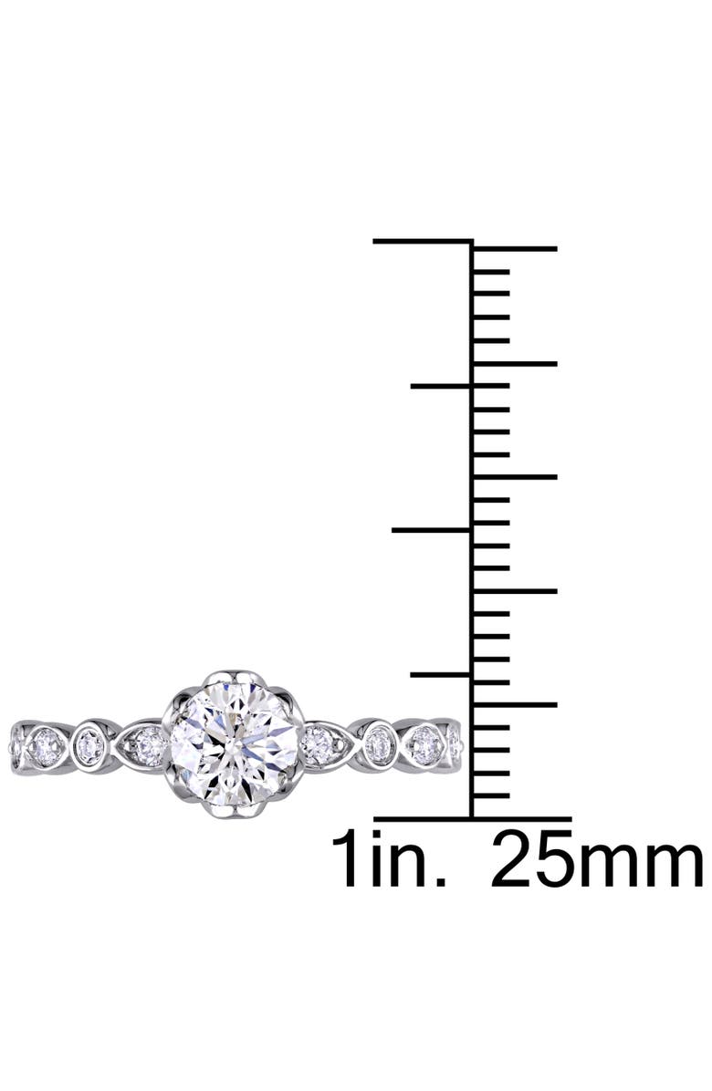 Julianna B. Diamond Raised Scalloped Engagement Ring 14k, Alternate, color, 14K White Gold