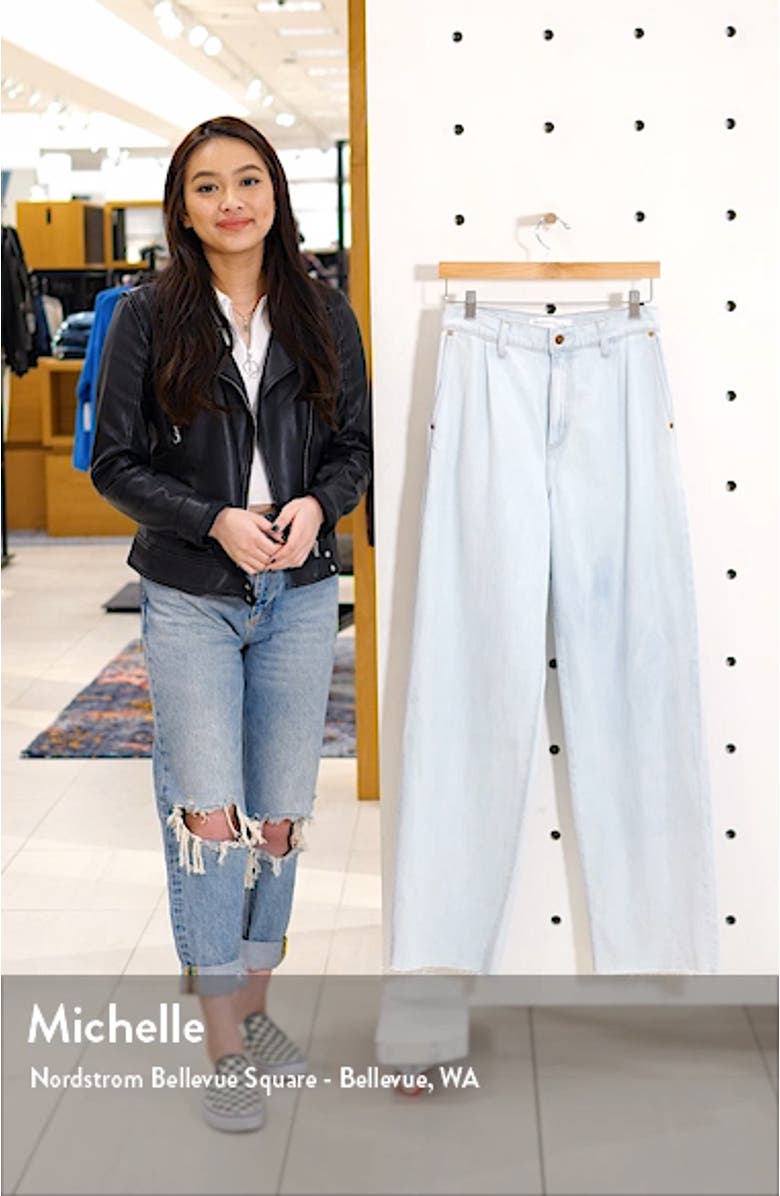 Camille High Waist Fray Hem Wide Leg Jeans, sales video thumbnail