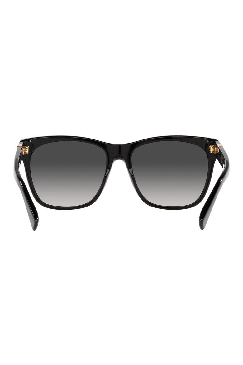 57mm Square Sunglasses, Alternate, color, BLACK