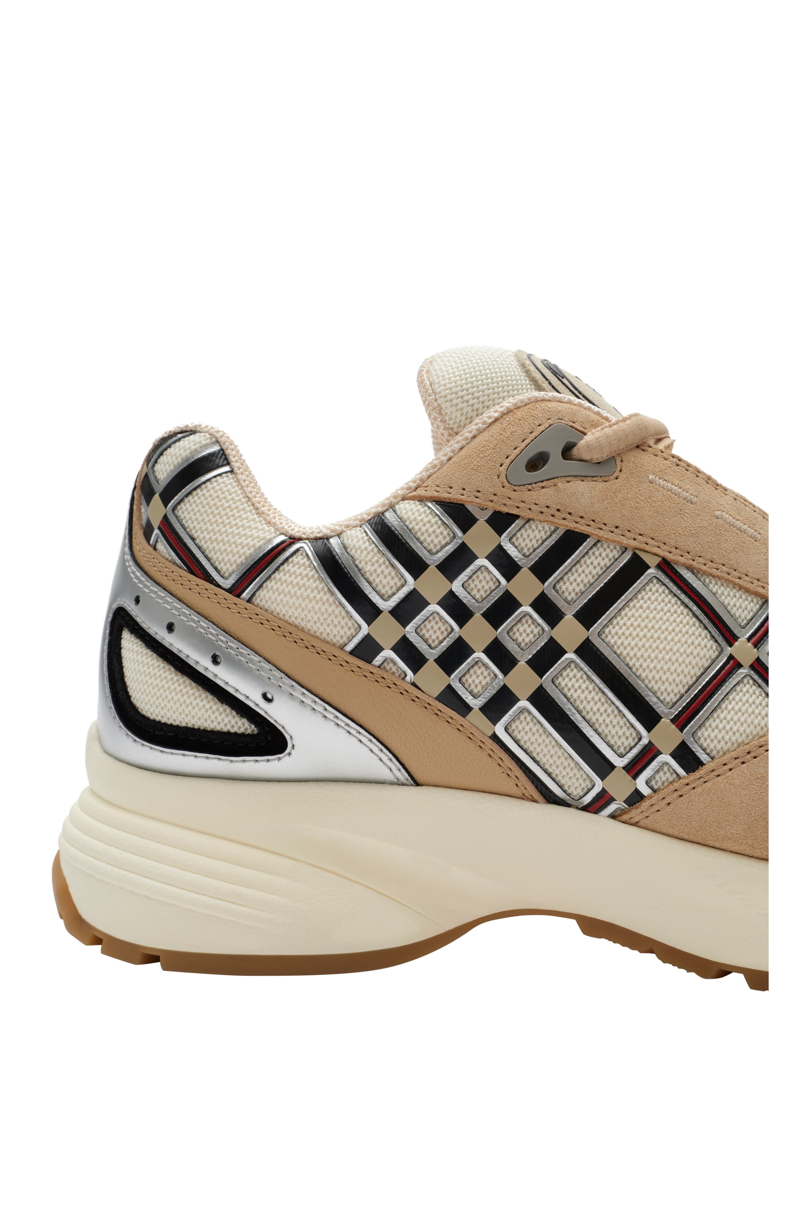 Burberry Nylon, Suede and Leather Eclipse Sneakers, Alternate, color, Flax Beige/Silver