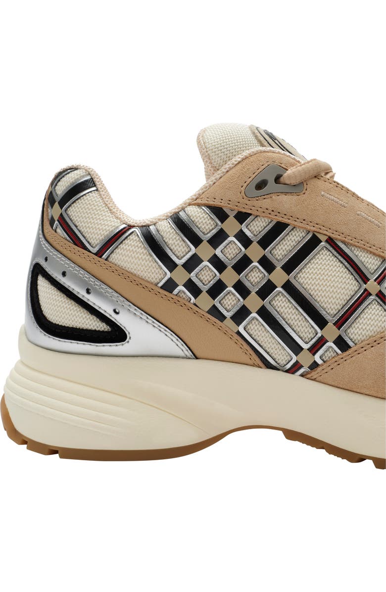 Burberry Nylon, Suede and Leather Eclipse Sneakers, Alternate, color, Flax Beige/Silver