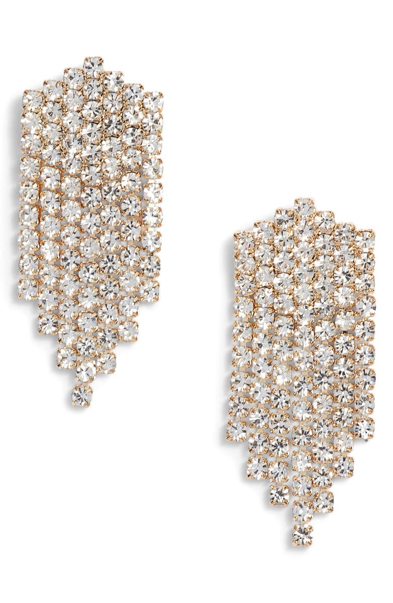 Something Navy Rhinestone Chandelier Earrings, Main, color,