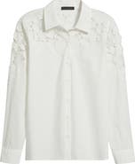 Elie Tahari The Kira Floral Appliqué Button-Up Shirt