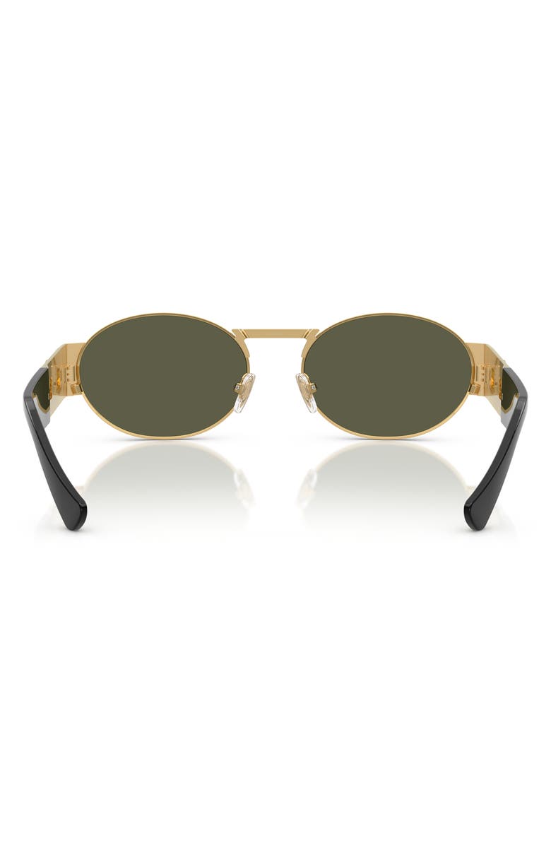 Versace 56mm Oval Sunglasses, Alternate, color, Gold / Green Mirror Silver