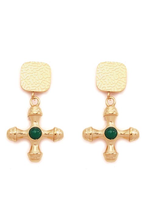 Turin Cross Drop Earrings
