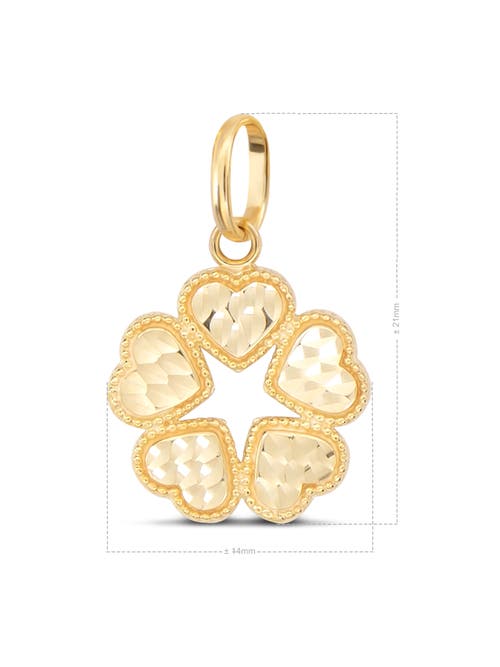 Devata Clover Heart Pendant In Gold