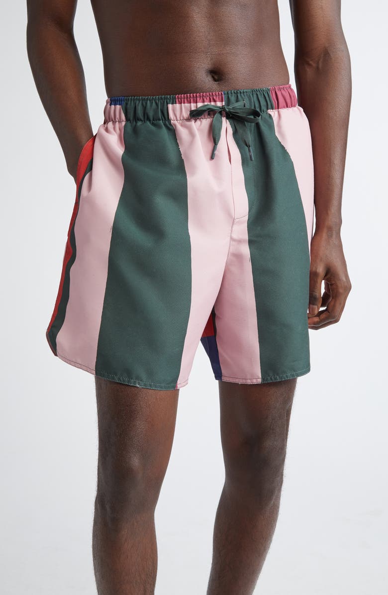 JW Anderson Stripe Swim Trunks, Main, color, 