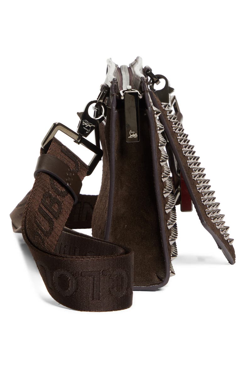 Funky Stud Suede Crossbody Bag, Alternate, color, CAFE/ GUN METAL