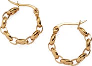 Alex and Ani Frozen Mariner Chain Hoop Earrings