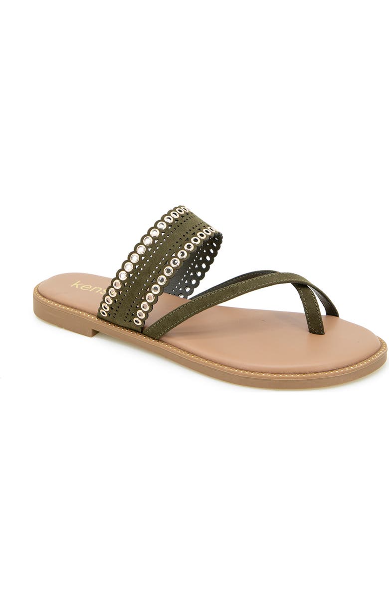 Kensie Maddy Slide Sandal, Main, color, Olive