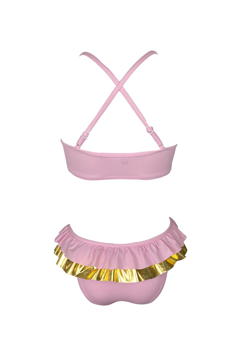 Ruffles with Crochet Flowers Two-Piece Bikini, Alternate, color, Pink