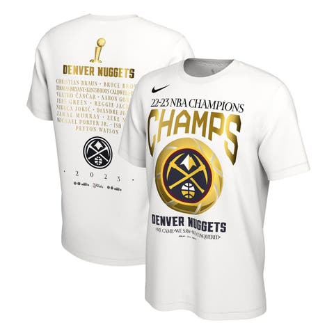 Men's Nike  White Denver Nuggets 2023 NBA Finals Champions Celebration Roster T-Shirt