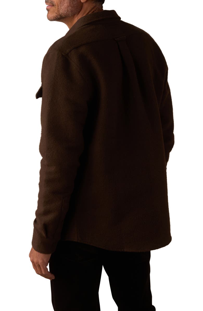 The Normal Brand Heavyweight Cotton Flannel Button-Up Overshirt, Alternate, color, Dark Brown